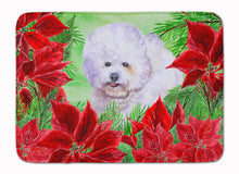 Load image into Gallery viewer, Bichon Frise Poinsettas Machine Washable Memory Foam Mat CK1297RUG