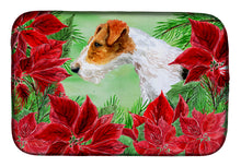 Load image into Gallery viewer, Fox Terrier Poinsettas Dish Drying Mat – Absorbent, Artistic Kitchen Essentials CK1298DDM