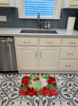 Load image into Gallery viewer, Fox Terrier Poinsettas Machine Washable Memory Foam Mat CK1298RUG