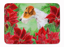 Load image into Gallery viewer, Fox Terrier Poinsettas Machine Washable Memory Foam Mat CK1298RUG