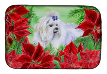 Load image into Gallery viewer, Maltese Poinsettas Dish Drying Mat – Absorbent, Artistic Kitchen Essentials CK1299DDM