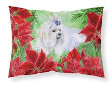 Load image into Gallery viewer, Maltese Poinsettas  Standard Pillowcase – Artistic Decorative Front, White Back CK1299PILLOWCASE