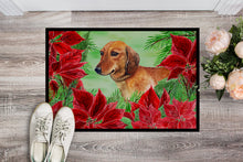 Load image into Gallery viewer, Dachshund Poinsettas Doormat - 18x27 Decorative Floor Mat – Indoor/Outdoor Rug with Artistic Flair CK1300MAT