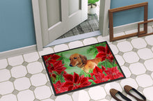 Load image into Gallery viewer, Dachshund Poinsettas Doormat - 18x27 Decorative Floor Mat – Indoor/Outdoor Rug with Artistic Flair CK1300MAT