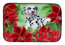 Load image into Gallery viewer, Dalmatian Poinsettas Dish Drying Mat – Absorbent, Artistic Kitchen Essentials CK1301DDM