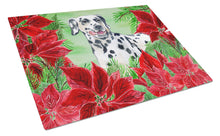 Load image into Gallery viewer, Dalmatian Poinsettas Glass Cutting Boards – Durable, Decorative Kitchen Art Large CK1301LCB