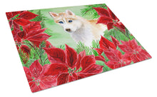 Load image into Gallery viewer, Siberian Husky Poinsettas Glass Cutting Boards – Durable, Decorative Kitchen Art Large CK1303LCB