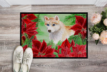 Load image into Gallery viewer, Siberian Husky Poinsettas Doormat - 18x27 Decorative Floor Mat – Indoor/Outdoor Rug with Artistic Flair CK1303MAT