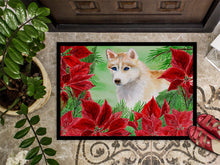 Load image into Gallery viewer, Siberian Husky Poinsettas Doormat - 18x27 Decorative Floor Mat – Indoor/Outdoor Rug with Artistic Flair CK1303MAT