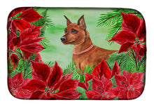 Load image into Gallery viewer, Miniature Pinscher Poinsettas Dish Drying Mat – Absorbent, Artistic Kitchen Essentials CK1304DDM