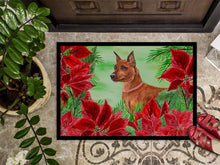 Load image into Gallery viewer, Miniature Pinscher Poinsettas Doormat - 24x36 Decorative Floor Mat – Indoor/Outdoor Rug with Artistic Flair CK1304JMAT