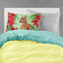 Load image into Gallery viewer, Miniature Pinscher Poinsettas  Standard Pillowcase – Artistic Decorative Front, White Back CK1304PILLOWCASE