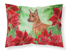 Load image into Gallery viewer, Miniature Pinscher Poinsettas  Standard Pillowcase – Artistic Decorative Front, White Back CK1304PILLOWCASE