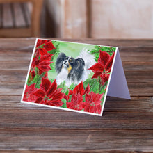 Load image into Gallery viewer, Papillon Poinsettas Greeting Cards -  Blank Note Cards – 8-Pack of Artist-Designed Cards with Envelopes