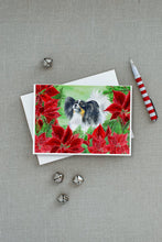 Load image into Gallery viewer, Papillon Poinsettas Greeting Cards -  Blank Note Cards – 8-Pack of Artist-Designed Cards with Envelopes