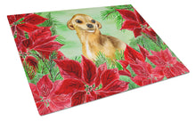 Load image into Gallery viewer, Chihuahua Poinsettas Glass Cutting Boards – Durable, Decorative Kitchen Art Large CK1306LCB