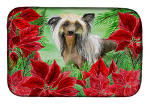 Load image into Gallery viewer, Chinese Crested Poinsettas Dish Drying Mat – Absorbent, Artistic Kitchen Essentials CK1307DDM