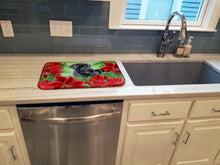 Load image into Gallery viewer, Giant Schnauzer Poinsettas Dish Drying Mat – Absorbent, Artistic Kitchen Essentials CK1308DDM
