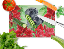 Load image into Gallery viewer, Giant Schnauzer Poinsettas Glass Cutting Boards – Durable, Decorative Kitchen Art Large CK1308LCB