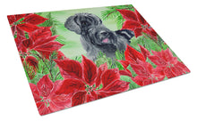Load image into Gallery viewer, Giant Schnauzer Poinsettas Glass Cutting Boards – Durable, Decorative Kitchen Art Large CK1308LCB