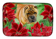 Load image into Gallery viewer, Shar Pei Poinsettas Dish Drying Mat – Absorbent, Artistic Kitchen Essentials CK1309DDM