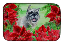 Load image into Gallery viewer, Schnauzer Poinsettas Dish Drying Mat – Absorbent, Artistic Kitchen Essentials CK1310DDM