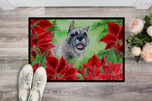 Load image into Gallery viewer, Schnauzer Poinsettas Doormat - 24x36 Decorative Floor Mat – Indoor/Outdoor Rug with Artistic Flair CK1310JMAT