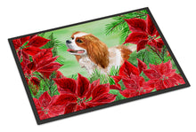 Load image into Gallery viewer, Cavalier Spaniel Poinsettas Doormat - 24x36 Decorative Floor Mat – Indoor/Outdoor Rug with Artistic Flair CK1311JMAT