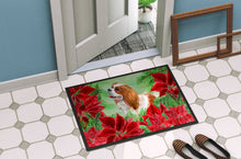 Load image into Gallery viewer, Cavalier Spaniel Poinsettas Doormat - 18x27 Decorative Floor Mat – Indoor/Outdoor Rug with Artistic Flair CK1311MAT