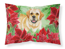 Load image into Gallery viewer, Golden Retriever Poinsettas  Standard Pillowcase – Artistic Decorative Front, White Back CK1312PILLOWCASE