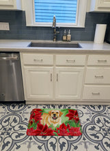 Load image into Gallery viewer, Golden Retriever Poinsettas Machine Washable Memory Foam Mat CK1312RUG