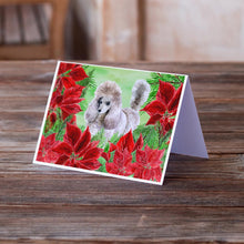 Load image into Gallery viewer, Poodle Poinsettas Greeting Cards -  Blank Note Cards – 8-Pack of Artist-Designed Cards with Envelopes