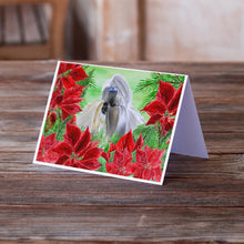 Load image into Gallery viewer, Shih Tzu Poinsettas Greeting Cards -  Blank Note Cards – 8-Pack of Artist-Designed Cards with Envelopes