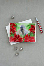 Load image into Gallery viewer, Shih Tzu Poinsettas Greeting Cards -  Blank Note Cards – 8-Pack of Artist-Designed Cards with Envelopes