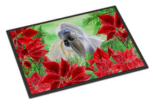 Load image into Gallery viewer, Shih Tzu Poinsettas Doormat - 24x36 Decorative Floor Mat – Indoor/Outdoor Rug with Artistic Flair CK1314JMAT