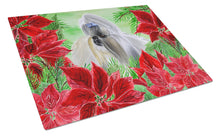 Load image into Gallery viewer, Shih Tzu Poinsettas Glass Cutting Boards – Durable, Decorative Kitchen Art Large CK1314LCB