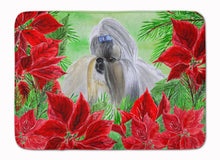 Load image into Gallery viewer, Shih Tzu Poinsettas Machine Washable Memory Foam Mat CK1314RUG