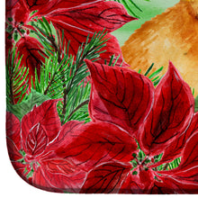 Load image into Gallery viewer, Small Brabant Griffon Poinsettas Dish Drying Mat – Absorbent, Artistic Kitchen Essentials CK1315DDM