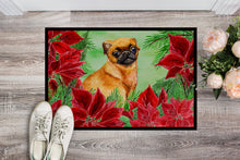 Load image into Gallery viewer, Small Brabant Griffon Poinsettas Doormat - 24x36 Decorative Floor Mat – Indoor/Outdoor Rug with Artistic Flair CK1315JMAT