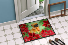 Load image into Gallery viewer, Small Brabant Griffon Poinsettas Doormat - 18x27 Decorative Floor Mat – Indoor/Outdoor Rug with Artistic Flair CK1315MAT