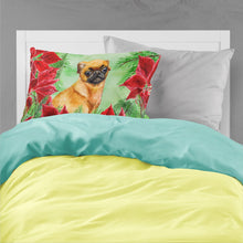 Load image into Gallery viewer, Small Brabant Griffon Poinsettas  Standard Pillowcase – Artistic Decorative Front, White Back CK1315PILLOWCASE