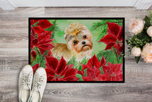 Load image into Gallery viewer, Morkie Poinsettas Doormat - 24x36 Decorative Floor Mat – Indoor/Outdoor Rug with Artistic Flair CK1316JMAT