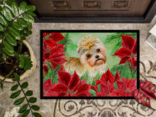 Load image into Gallery viewer, Morkie Poinsettas Doormat - 24x36 Decorative Floor Mat – Indoor/Outdoor Rug with Artistic Flair CK1316JMAT