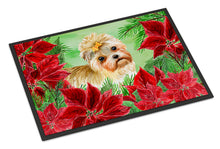 Load image into Gallery viewer, Morkie Poinsettas Doormat - 24x36 Decorative Floor Mat – Indoor/Outdoor Rug with Artistic Flair CK1316JMAT