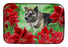 Load image into Gallery viewer, American Akita Poinsettas Dish Drying Mat – Absorbent, Artistic Kitchen Essentials CK1317DDM
