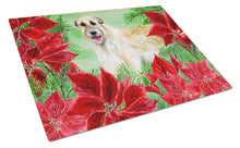 Load image into Gallery viewer, Irish Wolfhound Poinsettas Glass Cutting Boards – Durable, Decorative Kitchen Art Large CK1318LCB