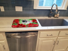 Load image into Gallery viewer, Moscow Watchdog Poinsettas Dish Drying Mat – Absorbent, Artistic Kitchen Essentials CK1321DDM