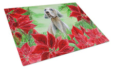 Load image into Gallery viewer, Weimaraner Poinsettas Glass Cutting Boards – Durable, Decorative Kitchen Art Large CK1322LCB