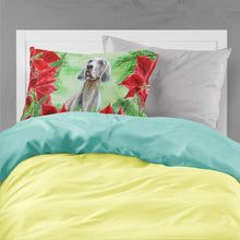 Load image into Gallery viewer, Weimaraner Poinsettas  Standard Pillowcase – Artistic Decorative Front, White Back CK1322PILLOWCASE