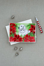 Load image into Gallery viewer, Maremma Sheepdog Poinsettas Greeting Cards -  Blank Note Cards – 8-Pack of Artist-Designed Cards with Envelopes